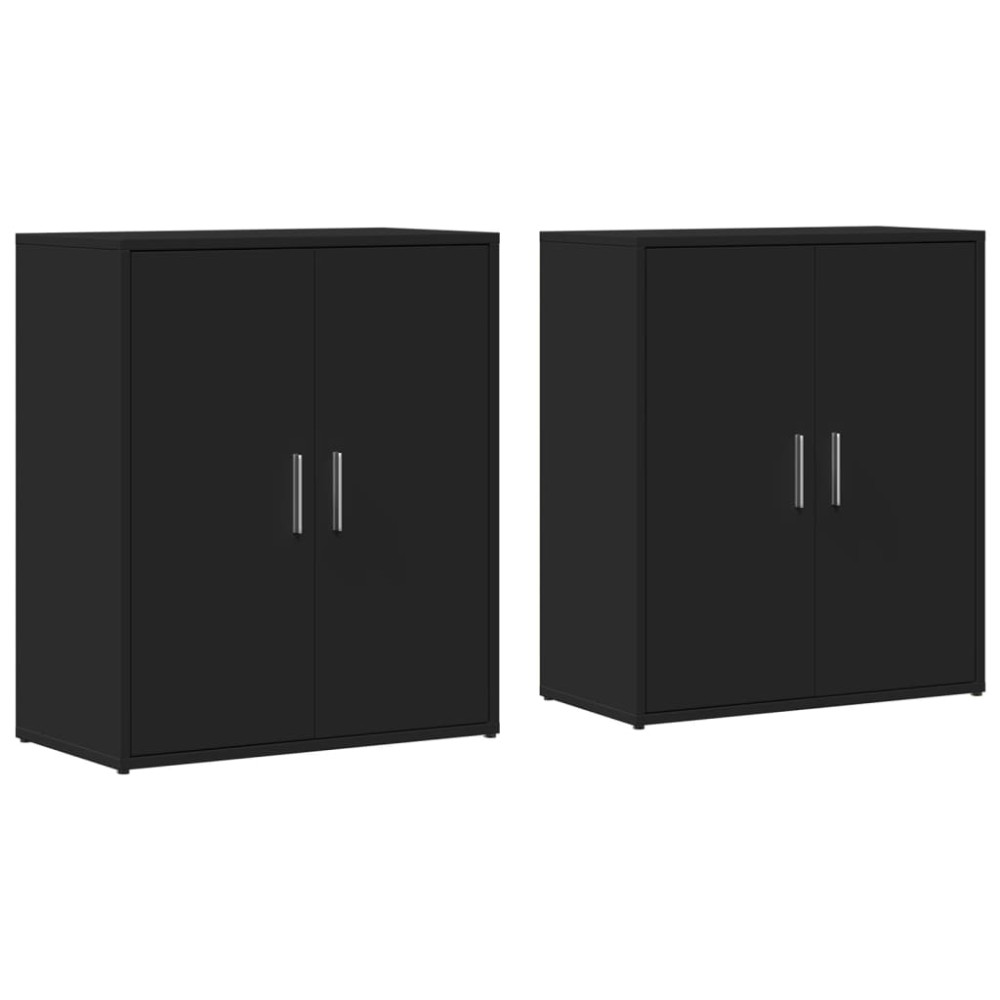vidaXL Dulapuri, 2 buc., negru, 60x31x70 cm, lemn prelucrat