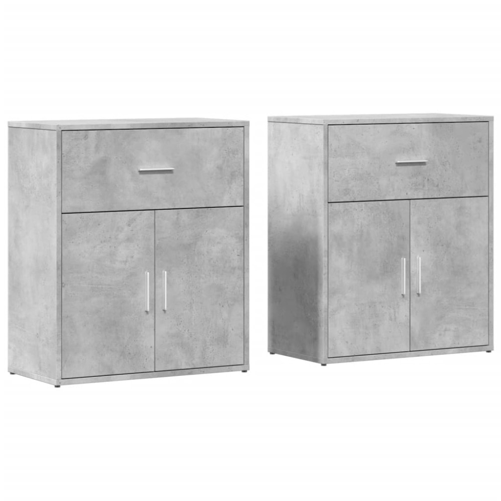 vidaXL Dulapuri, 2 buc., gri beton, 60x31x70 cm, lemn prelucrat
