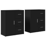 vidaXL Dulapuri, 2 buc., negru, 60x31x70 cm, lemn prelucrat
