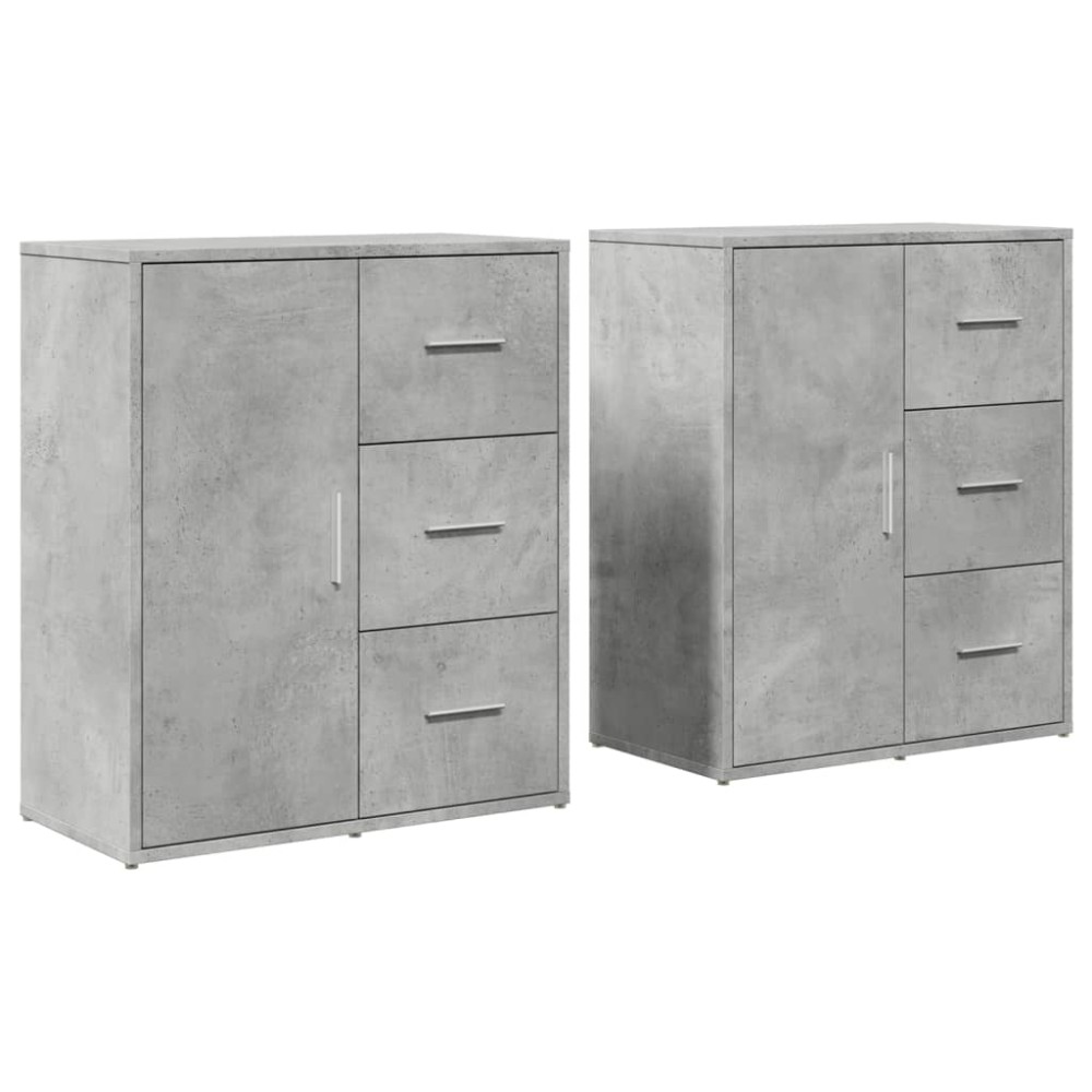 vidaXL Dulapuri, 2 buc., gri beton, 60x31x70 cm, lemn prelucrat