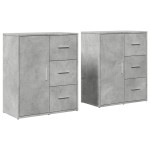 vidaXL Dulapuri, 2 buc., gri beton, 60x31x70 cm, lemn prelucrat