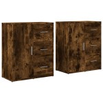 vidaXL Dulapuri, 2 buc., stejar fumuriu, 60x31x70 cm, lemn prelucrat