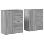 vidaXL Dulapuri, 2 buc., gri sonoma, 60x31x70 cm, lemn prelucrat