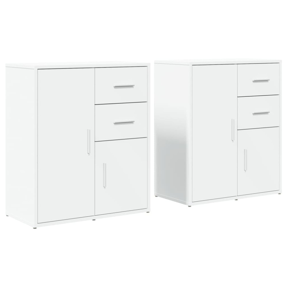 vidaXL Dulapuri, 2c., alb, 60x31x70 cm, lemn prelucrat