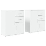 vidaXL Dulapuri, 2c., alb, 60x31x70 cm, lemn prelucrat vidaXL Dulapuri, 2c., alb, 60x31x70 cm, lemn prelucrat