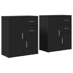 vidaXL Dulapuri, 2 buc., negru, 60x31x70 cm, lemn prelucrat