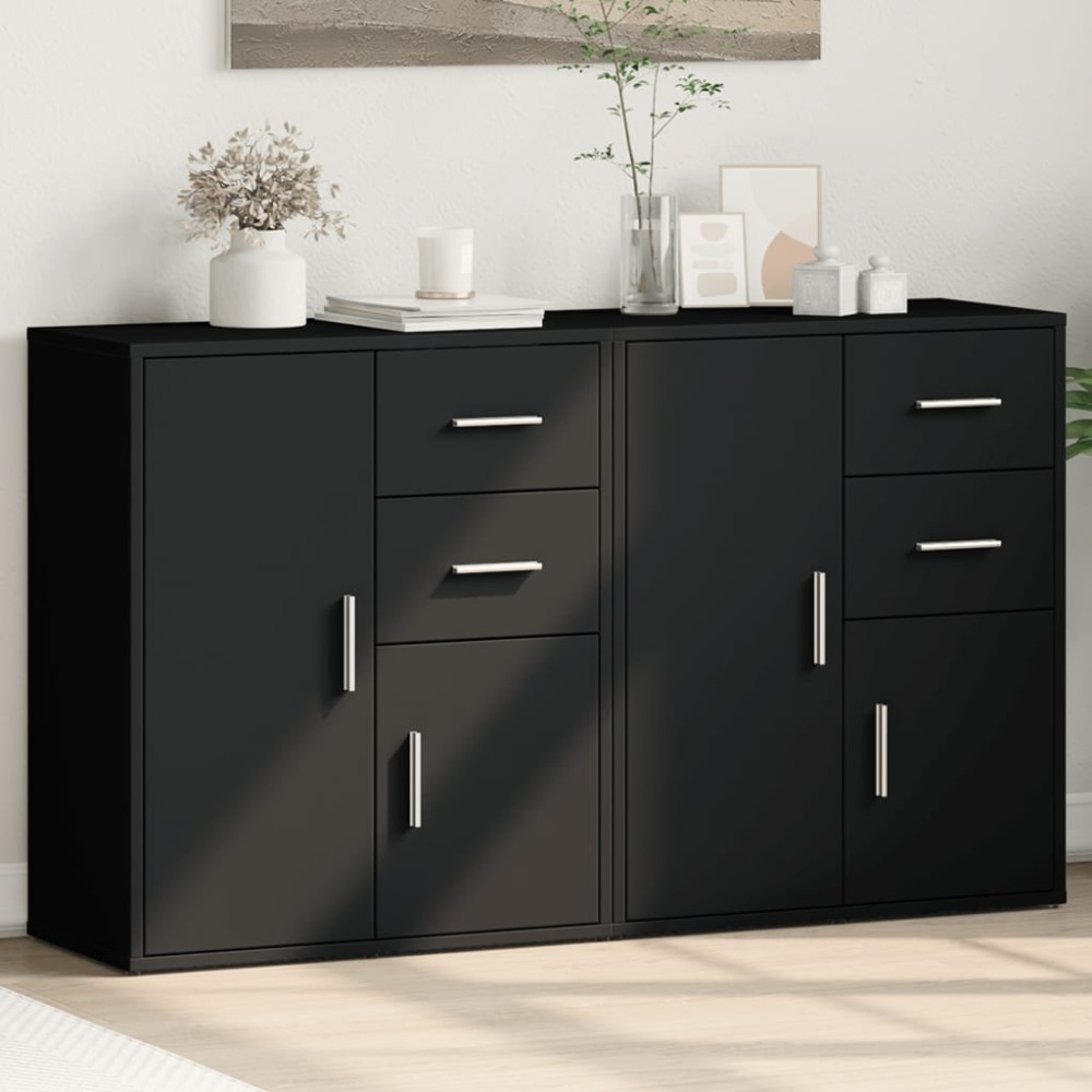 vidaXL Dulapuri, 2 buc., negru, 60x31x70 cm, lemn prelucrat