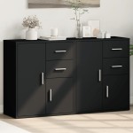 vidaXL Dulapuri, 2 buc., negru, 60x31x70 cm, lemn prelucrat