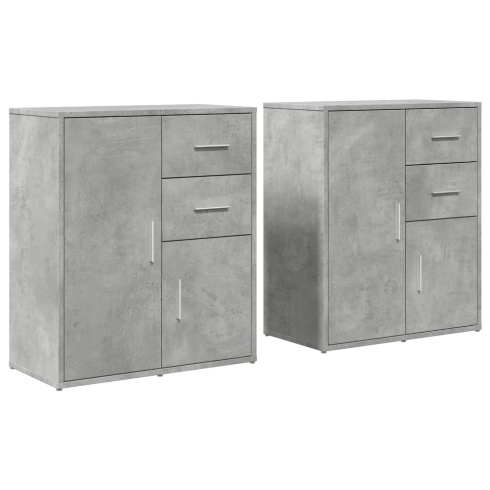 vidaXL Dulapuri, 2 buc., gri beton, 60x31x70 cm, lemn prelucrat