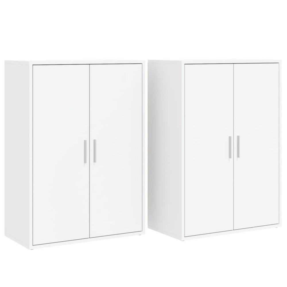 vidaXL Dulapuri, 2 buc., alb, 60x31x84 cm, lemn prelucrat