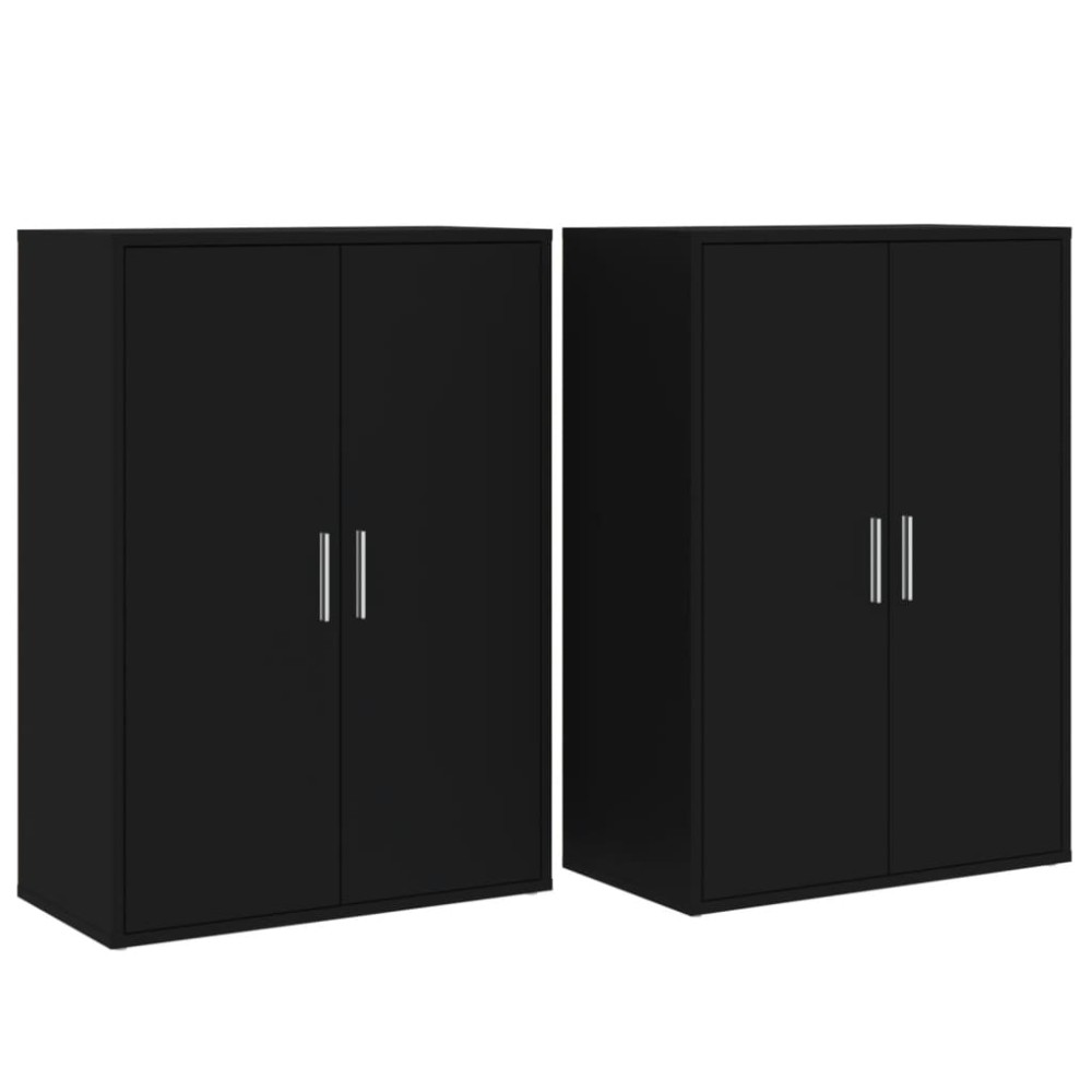 vidaXL Dulapuri, 2 buc., negru, 60x31x84 cm, lemn prelucrat