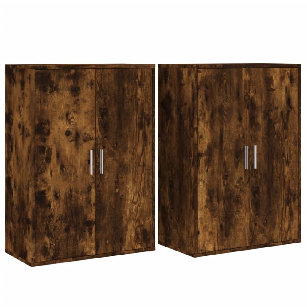 vidaXL Dulapuri, 2 buc., stejar fumuriu, 60x31x84 cm, lemn prelucrat