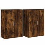 vidaXL Dulapuri, 2 buc., stejar fumuriu, 60x31x84 cm, lemn prelucrat