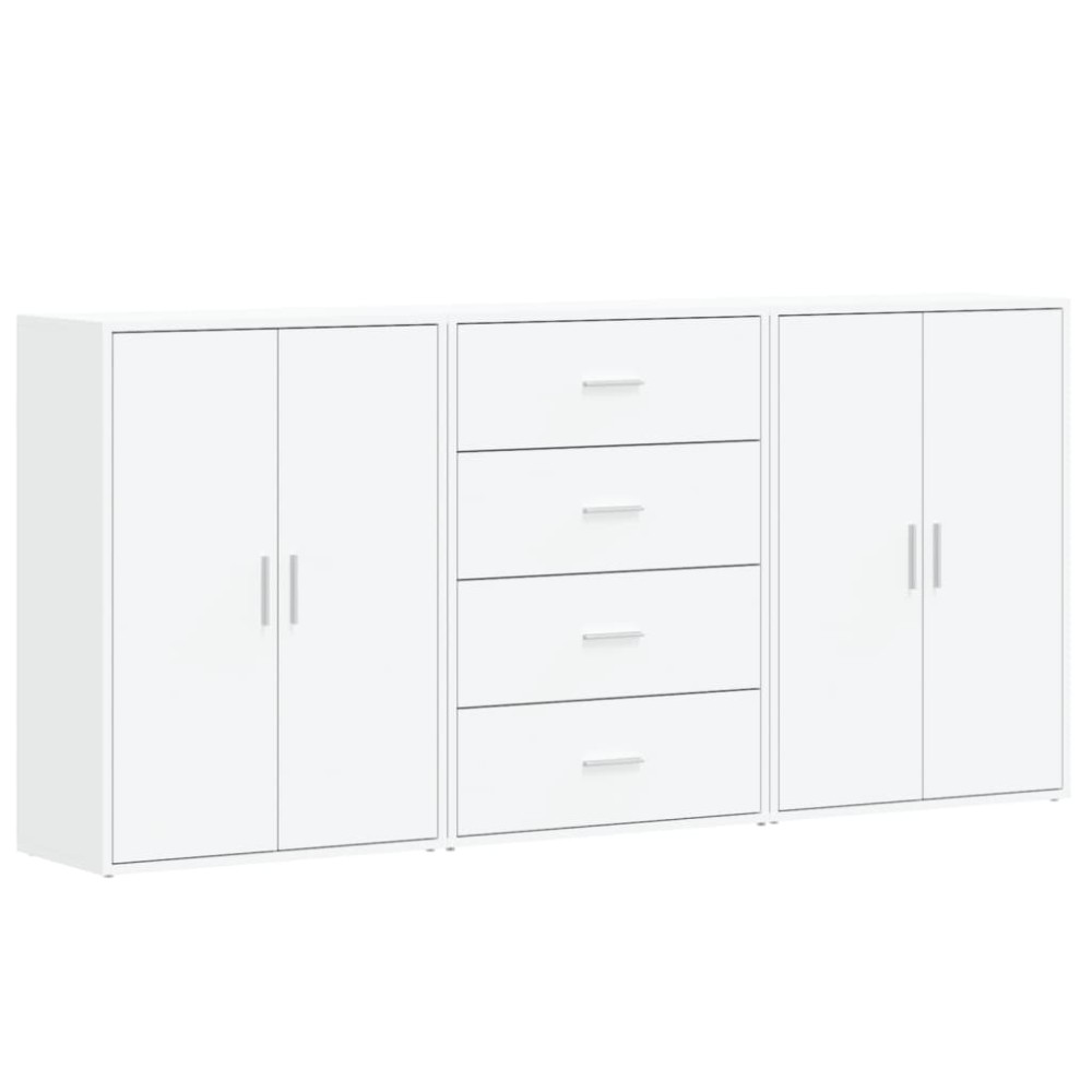 vidaXL Dulapuri, 3 buc., alb, 60x31x84 cm, lemn prelucrat