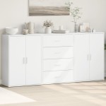 vidaXL Dulapuri, 3 buc., alb, 60x31x84 cm, lemn prelucrat vidaXL Dulapuri, 3 buc., alb, 60x31x84 cm, lemn prelucrat