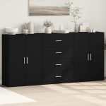 vidaXL Dulapuri, 3 buc., negru, 60x31x84 cm, lemn prelucrat vidaXL Dulapuri, 3 buc., negru, 60x31x84 cm, lemn prelucrat