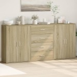 vidaXL Dulapuri, 3 buc., stejar sonoma, 60x31x84 cm, lemn prelucrat vidaXL Dulapuri, 3 buc., stejar sonoma, 60x31x84 cm, lemn prelucrat
