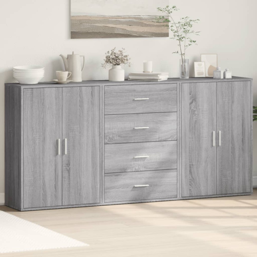 vidaXL Dulapuri, 3 buc., gri sonoma, 60x31x84 cm, lemn prelucrat
