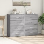 vidaXL Dulapuri, 2 buc., gri sonoma, 60x31x84 cm, lemn prelucrat