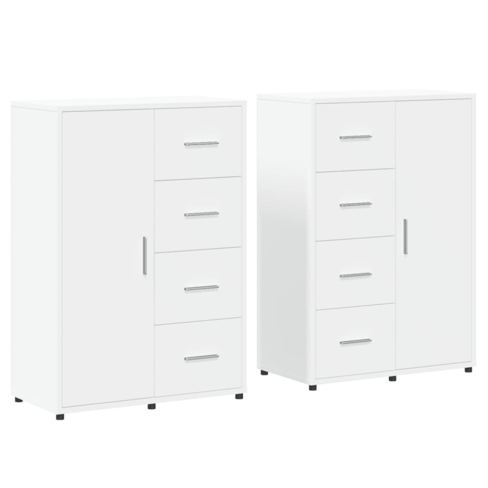 vidaXL Dulapuri, 2 buc., alb, 60x31x84 cm, lemn prelucrat