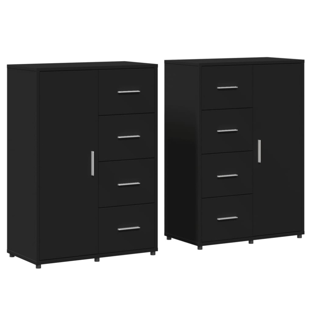 vidaXL Dulapuri, 2 buc., negru, 60x31x84 cm, lemn prelucrat