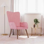 vidaXL Scaun de relaxare, roz, catifea vidaXL Scaun de relaxare, roz, catifea