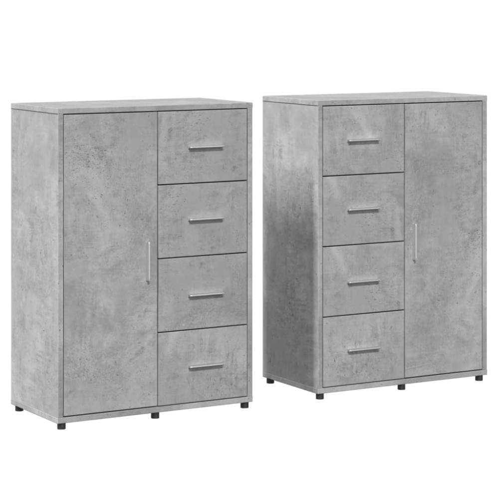 vidaXL Dulapuri, 2 buc., gri beton, 60x31x84 cm, lemn prelucrat