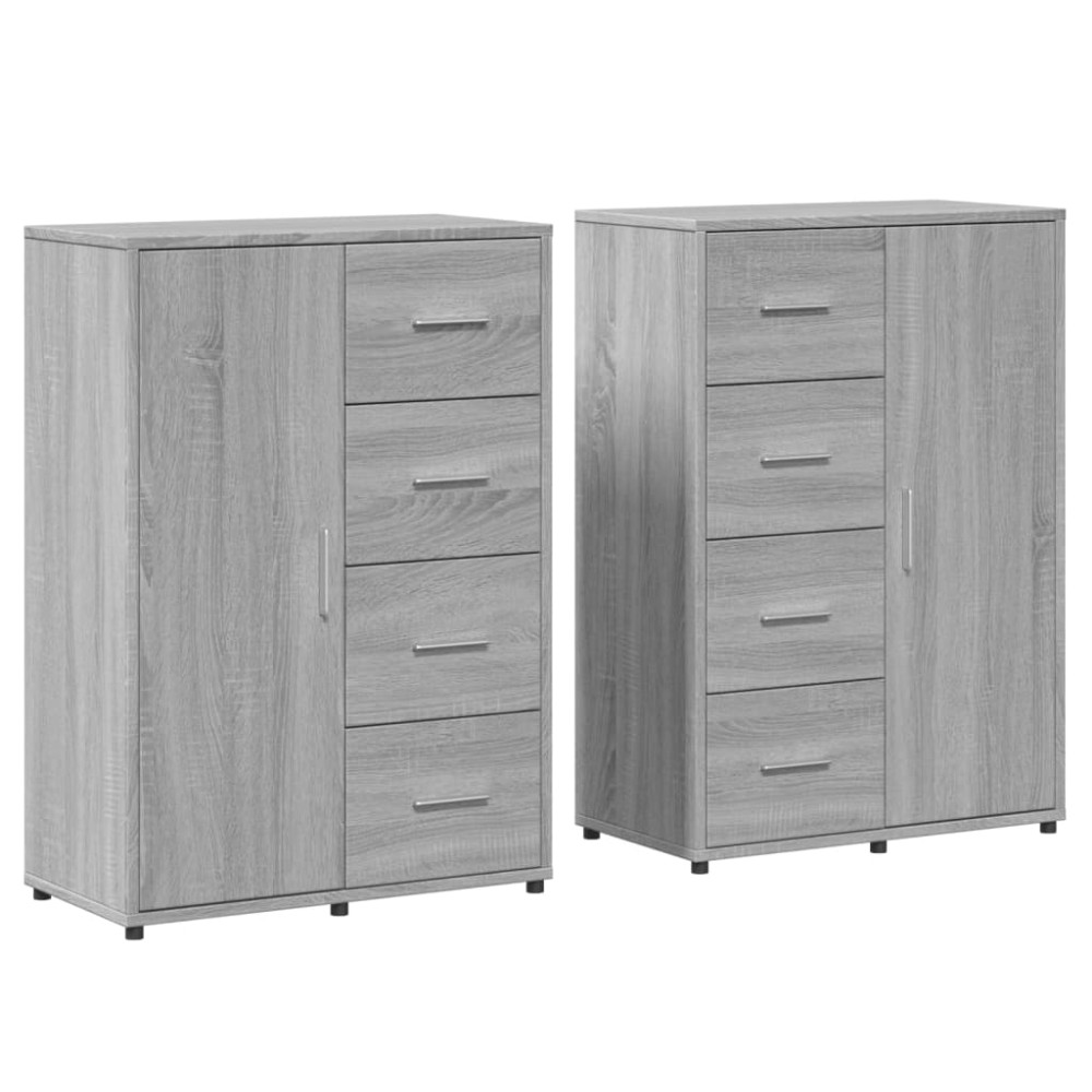 vidaXL Dulapuri, 2 buc., gri sonoma, 60x31x84 cm, lemn prelucrat