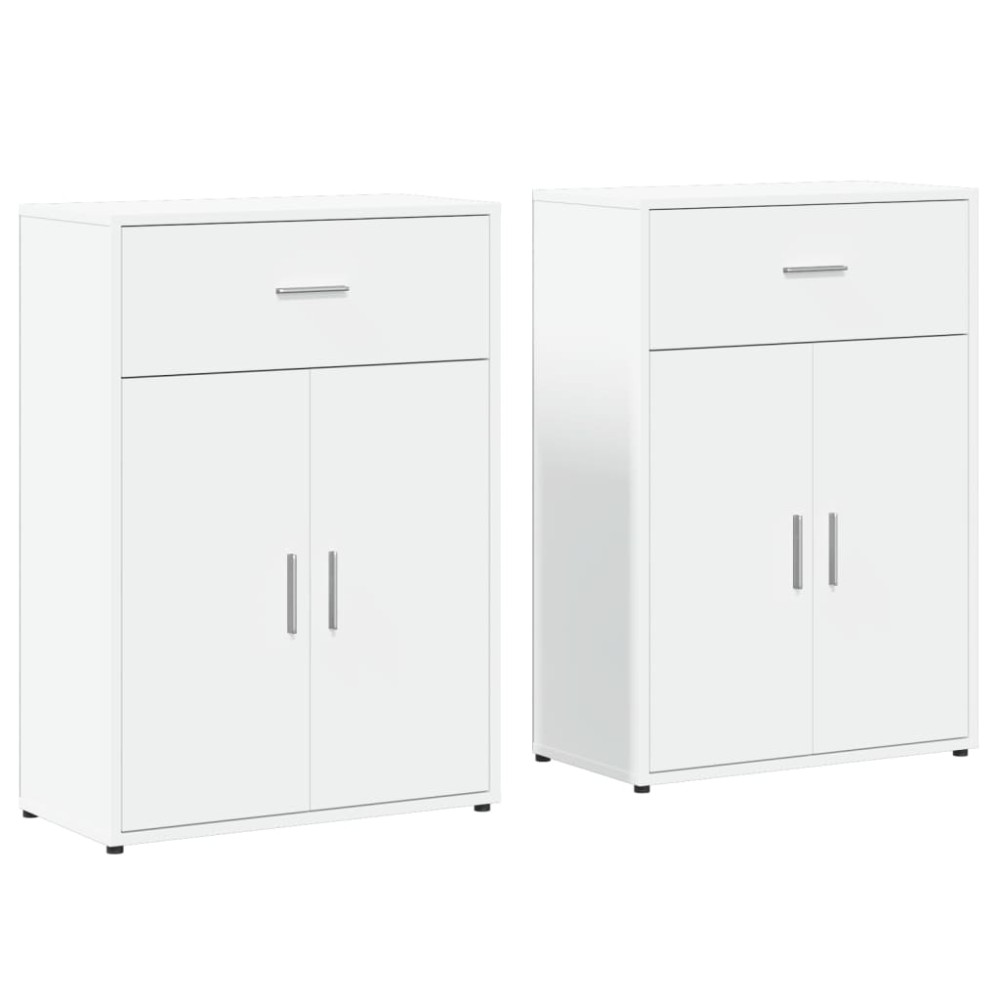 vidaXL Dulapuri, 2 buc., alb, 60x30x84 cm, lemn prelucrat