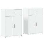 vidaXL Dulapuri, 2 buc., alb, 60x30x84 cm, lemn prelucrat