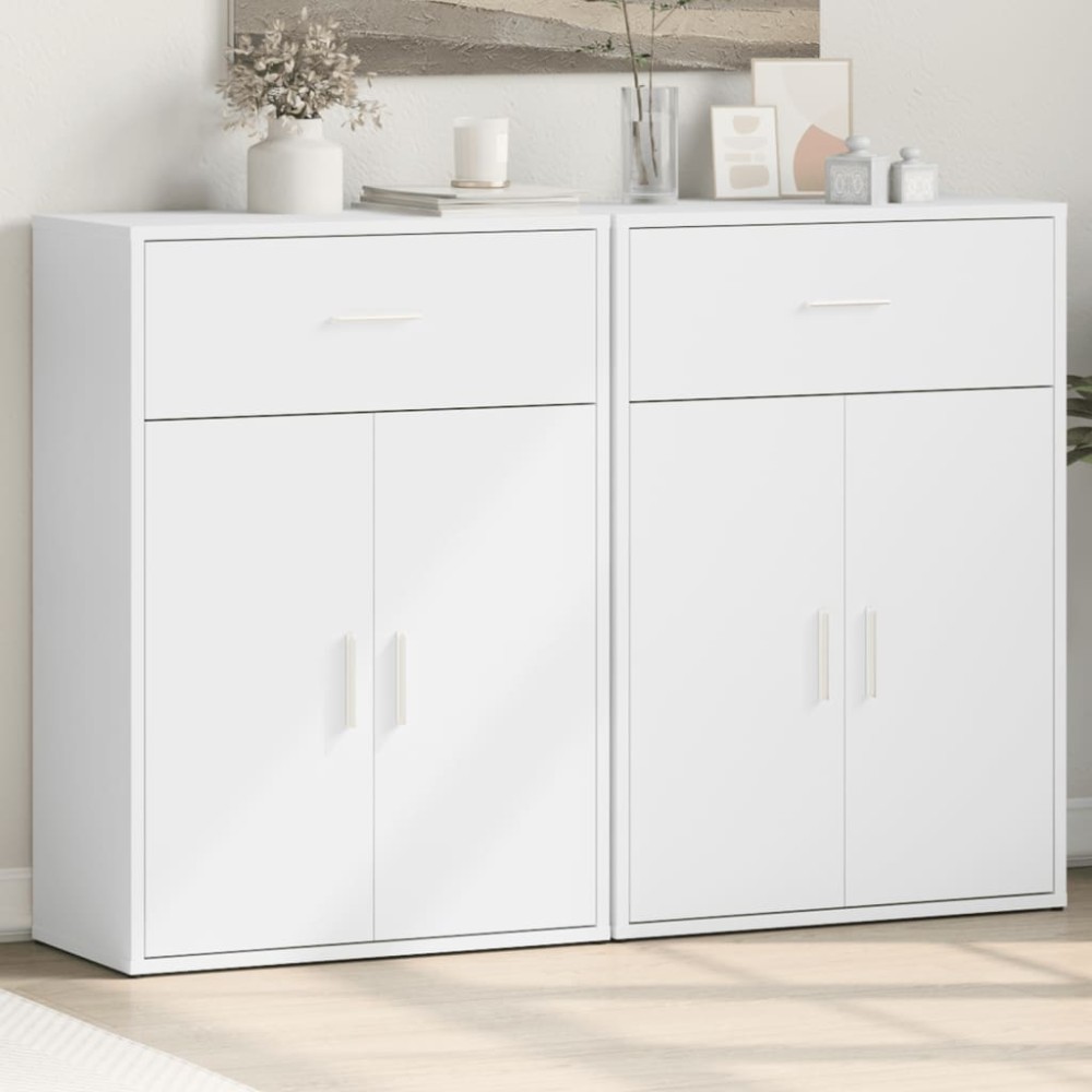 vidaXL Dulapuri, 2 buc., alb, 60x30x84 cm, lemn prelucrat