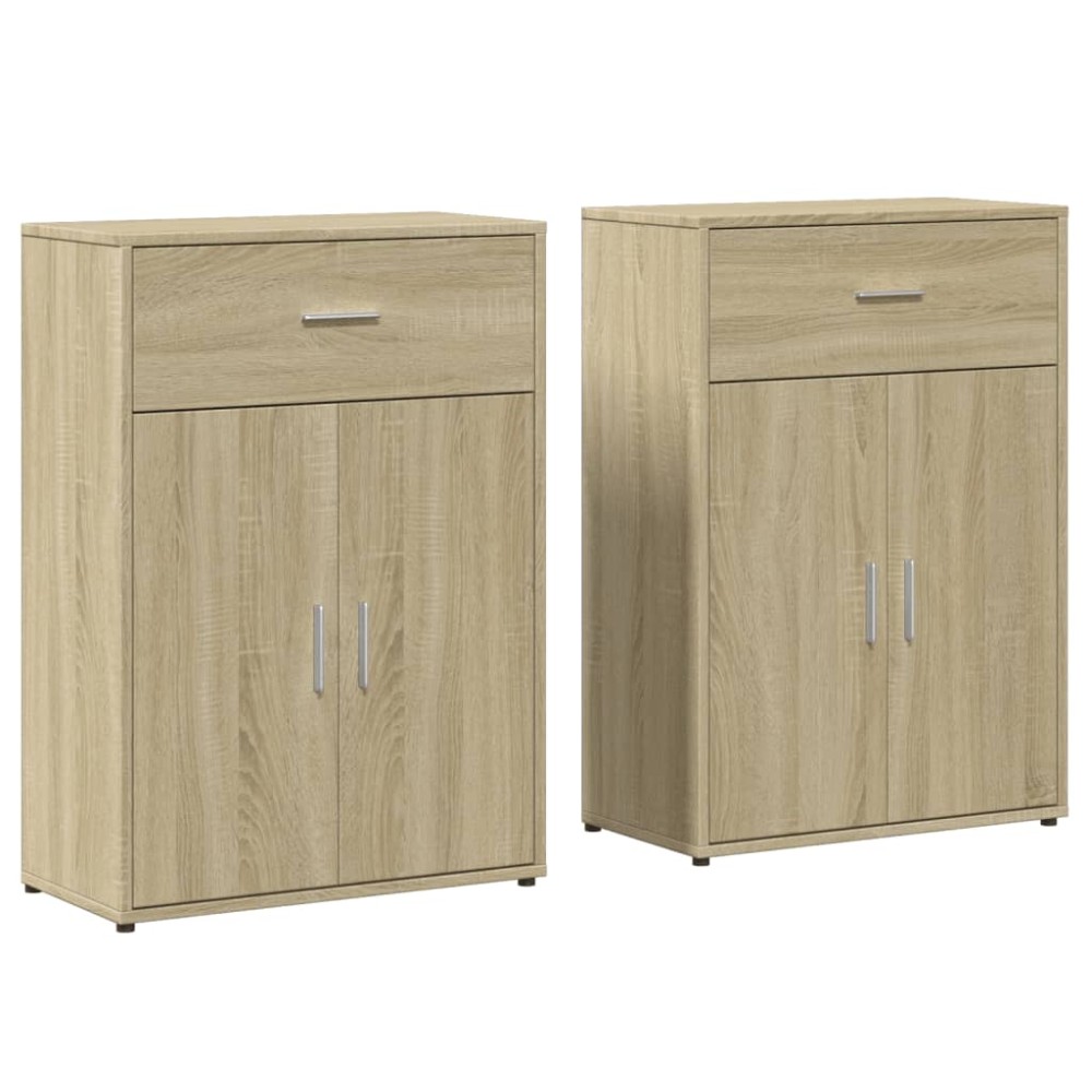 vidaXL Comode, 2 buc., stejar sonoma, 60x30x84 cm, lemn compozit