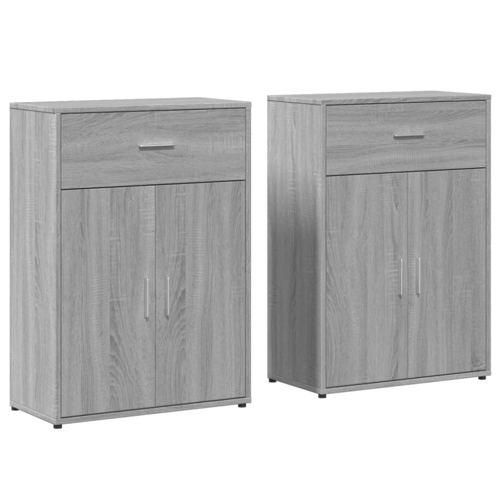 vidaXL Dulapuri, 2 buc., gri sonoma, 60x30x84 cm, lemn prelucrat