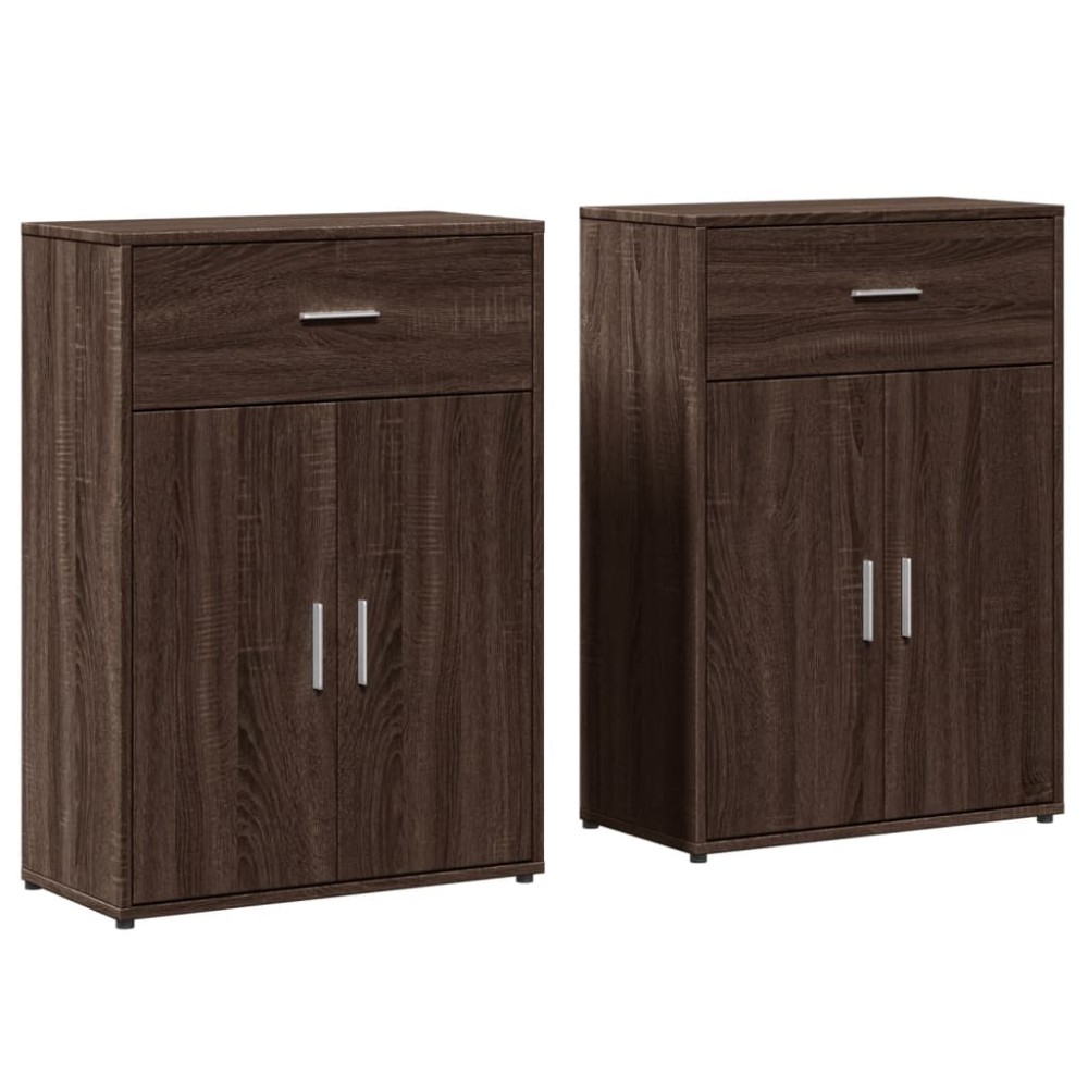 vidaXL Dulapuri, 2 buc., stejar fumuriu, 60x30x84 cm, lemn prelucrat