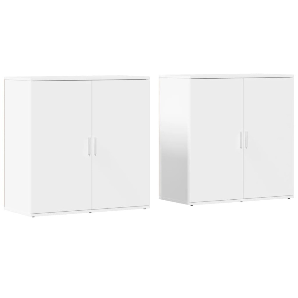 vidaXL Dulapuri, alb, 2 buc., 79x38x80 cm, lemn prelucrat