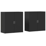 vidaXL Dulapuri, negru, 2 buc., 79x38x80 cm, lemn prelucrat vidaXL Dulapuri, negru, 2 buc., 79x38x80 cm, lemn prelucrat