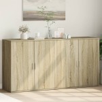 vidaXL Dulapuri, 2 buc., stejar sonoma, 79x38x80 cm, lemn prelucrat vidaXL Dulapuri, 2 buc., stejar sonoma, 79x38x80 cm, lemn prelucrat