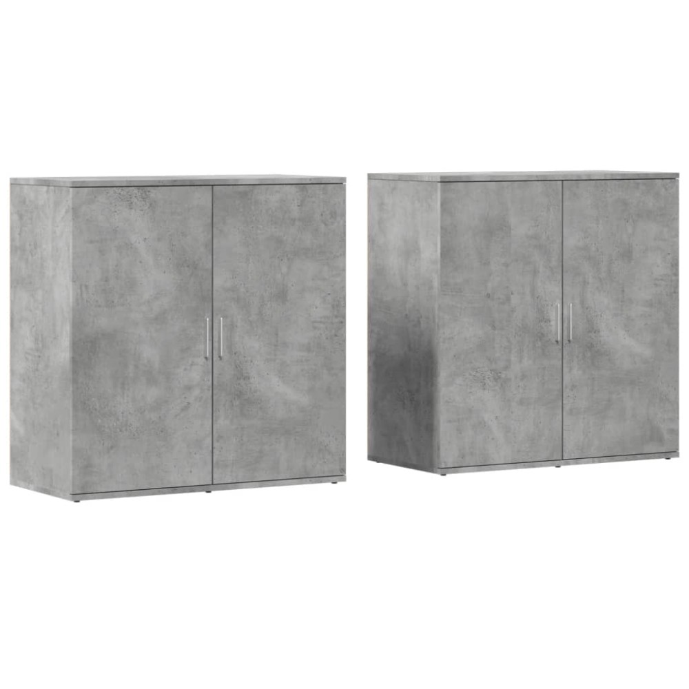 vidaXL Dulapuri, 2 buc., gri beton, 79x38x80 cm, lemn prelucrat