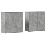 vidaXL Dulapuri, 2 buc., gri beton, 79x38x80 cm, lemn prelucrat