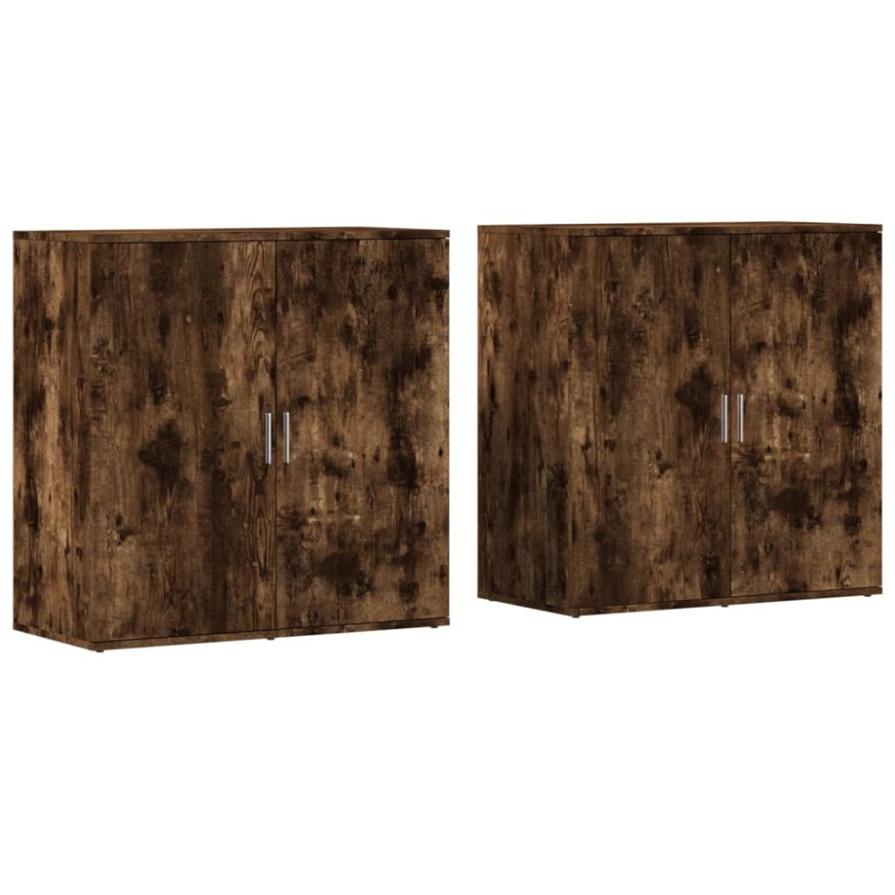 vidaXL Dulapuri, 2 buc., stejar fumuriu, 79x38x80 cm, lemn prelucrat