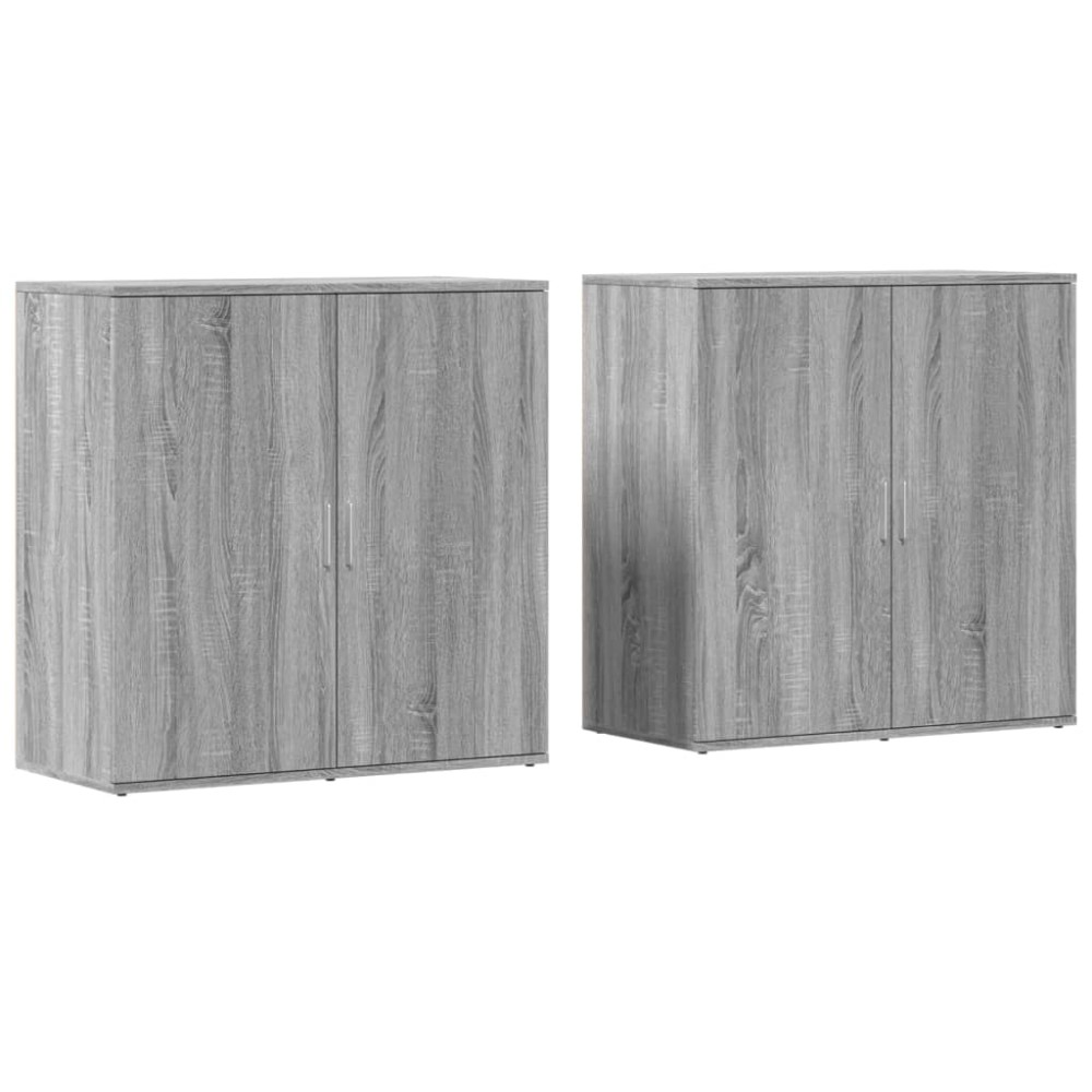 vidaXL Comode, 2 buc., gri sonoma, 79x38x80 cm, lemn compozit