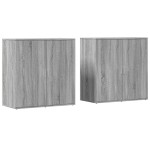vidaXL Comode, 2 buc., gri sonoma, 79x38x80 cm, lemn compozit vidaXL Comode, 2 buc., gri sonoma, 79x38x80 cm, lemn compozit