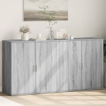 vidaXL Comode, 2 buc., gri sonoma, 79x38x80 cm, lemn compozit vidaXL Comode, 2 buc., gri sonoma, 79x38x80 cm, lemn compozit