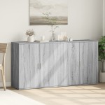 vidaXL Comode, 2 buc., gri sonoma, 79x38x80 cm, lemn compozit vidaXL Comode, 2 buc., gri sonoma, 79x38x80 cm, lemn compozit
