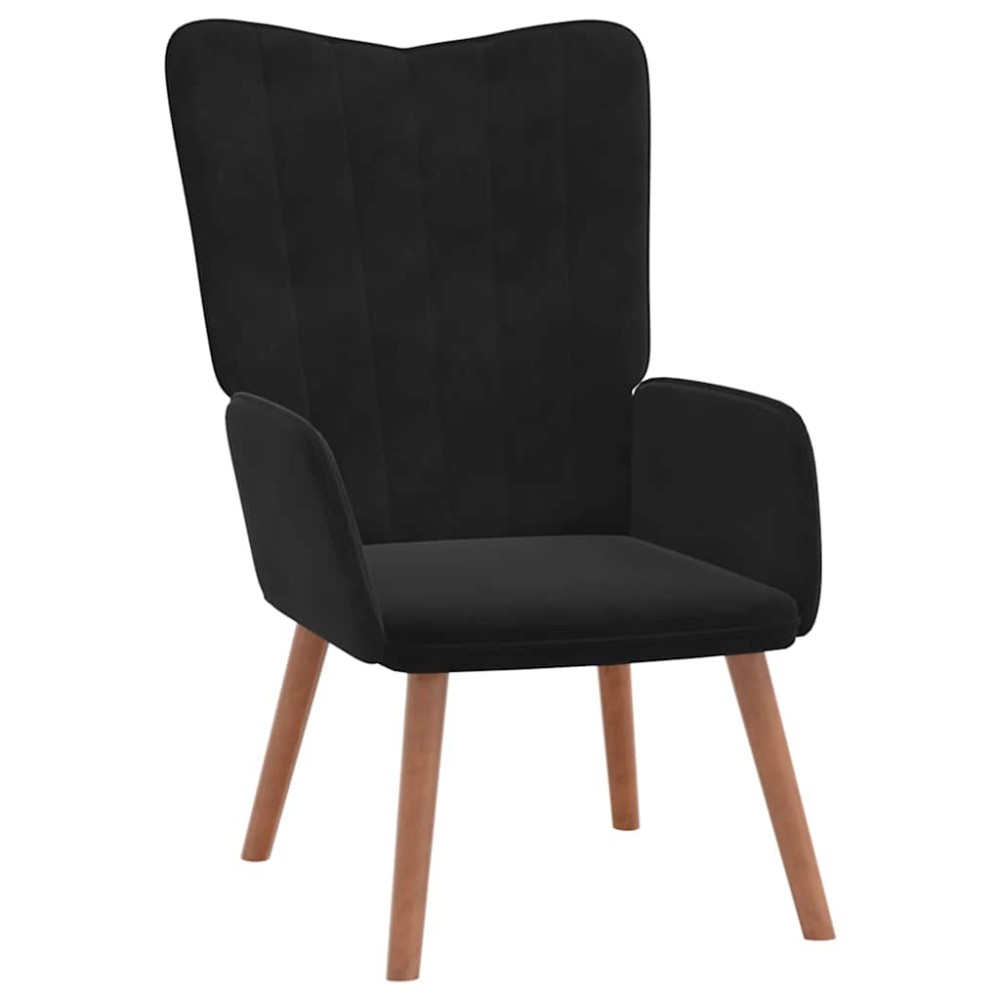 vidaXL Scaun de relaxare, negru, catifea