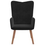 vidaXL Scaun de relaxare, negru, catifea vidaXL Scaun de relaxare, negru, catifea