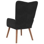 vidaXL Scaun de relaxare, negru, catifea vidaXL Scaun de relaxare, negru, catifea