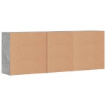 vidaXL Servante, 3 piese, gri beton, lemn prelucrat