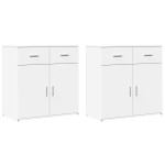 vidaXL Dulapuri, alb, 2 buc., 79x38x80 cm, lemn prelucrat vidaXL Dulapuri, alb, 2 buc., 79x38x80 cm, lemn prelucrat