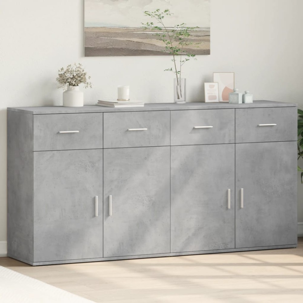 vidaXL Dulapuri, 2 buc., gri beton, 79x38x80 cm, lemn prelucrat